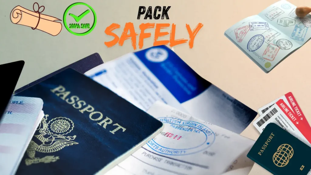 Store documents carefully during travell in a waterproof document pouch or folder.