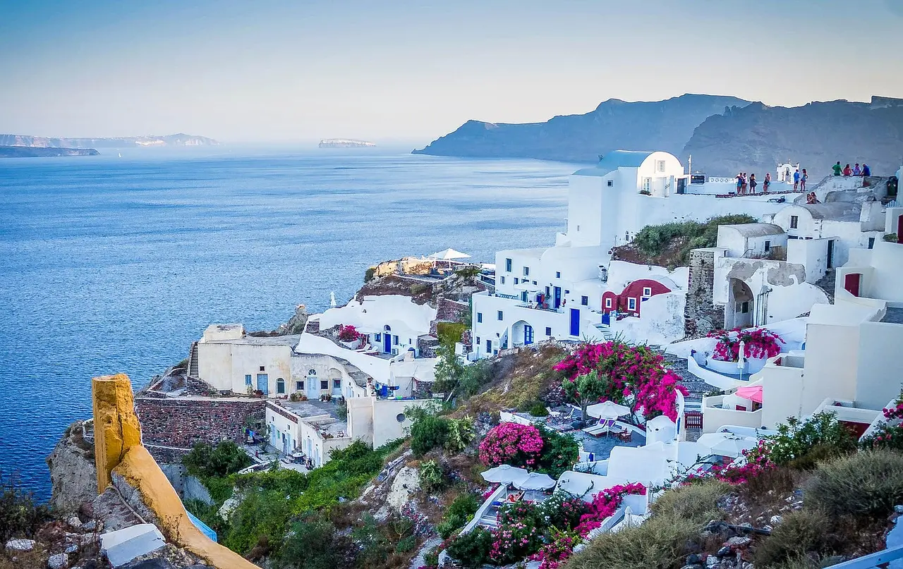 Santorini Blue Domes and Caldera