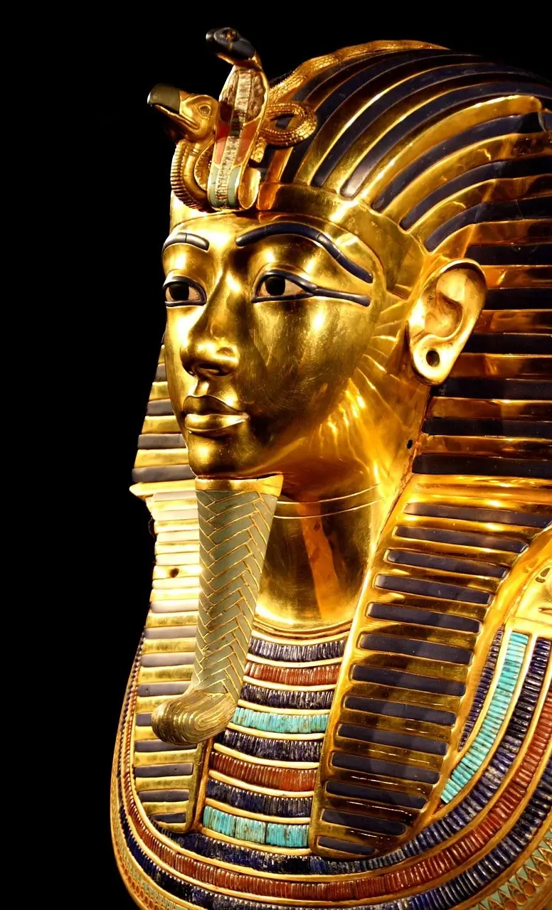 Egyptian Culture and Customs - Golden funerary mask of Pharaoh Tutankhamun in the Egyptian Museum