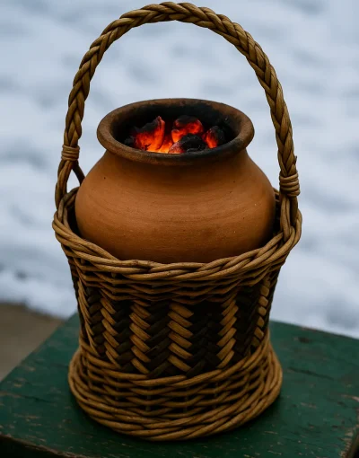 kangri A Kangri is an earthen pot filled with burning embers